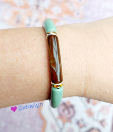 Tube armband ♡ Licht groen zilver