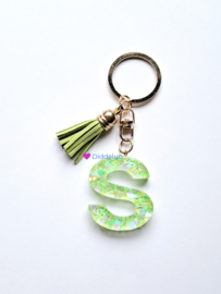 Letter S - Groen glitter ♡ Groen