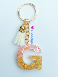 Letter G -  Stone Roze ♡ wit kwastje