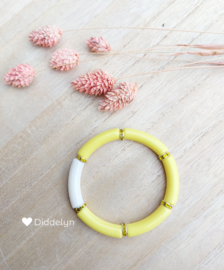Tube armband ♡ Geel crème