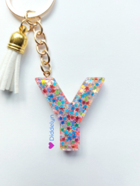 Letter Y -  Multicolor ster ♡ wit kwastje