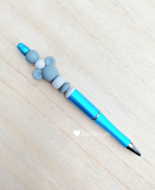 Pen blauw - Mickey grijs