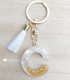 Letter C -  Wit met goud