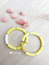 Tube armband ♡ Geel crème