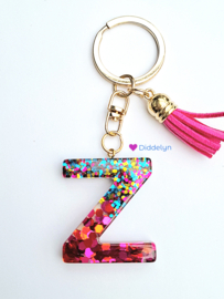 Letter Z -  Multicolor Fuchsia ♡ roze kwastje