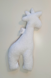 Knuffel giraffe - panter roze met badstof