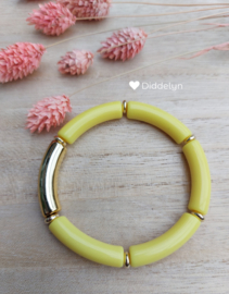 Tube armband ♡ Geel goud
