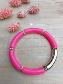 Tube armband ♡ Neon roze