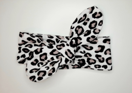 Knoop haarband groot - Grey panter