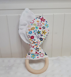 Bijtring knuffeldoek Cute Flower