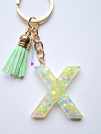 Letter X - Groen glitter ♡ Mint groen