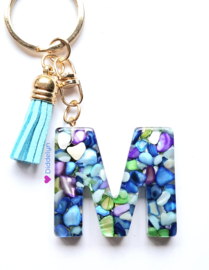 Letter M -  Multicolor Stone paars ♡ Aqua