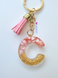 Letter C -  Stone Roze ♡ roze kwastje