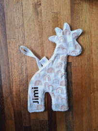 Speendoek Giraffe - Rainbow Baby White