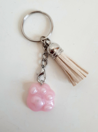 Pootafdruk sleutelhanger met kwastje