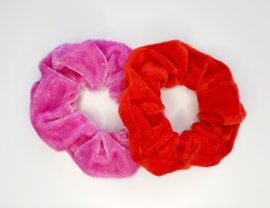 Set van 2 crunchies - roze & rood