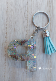 Letter P - Schelpen en glitters ♡ blauw kwastje