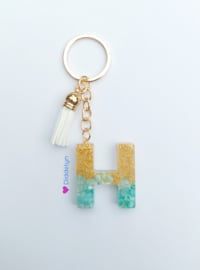 Letter H - Mint groen en goud ♡ wit