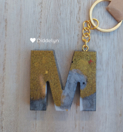 Letter M - Zwart,  Wit & Goud
