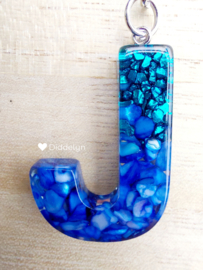 Letter J -  Blauw Stone ♡ blauw