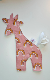Speendoek Giraffe - Rainbow Baby Pink