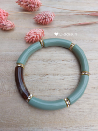 Tube armband ♡ Licht groen goud