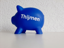 Spaarvarken met naam - blauw