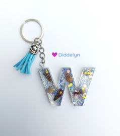 Letter W - Schelpen ♡ blauw kwastje