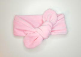 Knoop haarband klein - Pink velvet