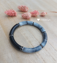 Tube armband ♡ Grijs & zwart