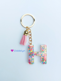 Letter H -  Confetti Clear
