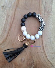 Sleutelhanger - Zwart, wit met pootjes