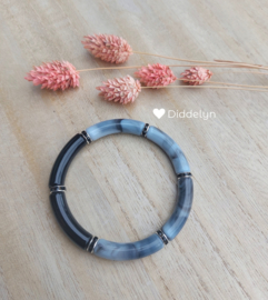 Tube armband ♡ Grijs & zwart