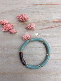 Tube armband ♡ Licht groen goud