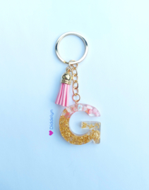 Letter G -  Stone Roze ♡ roze kwastje