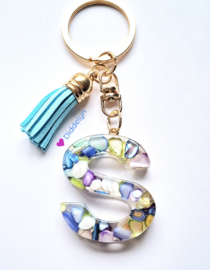 Letter S -  Multicolor Stone paars ♡ Aqua