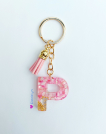Letter P -  Stone Roze ♡ roze kwastje