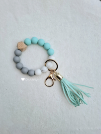 Sleutelhanger - Mint groen met grijs