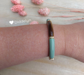 Tube armband ♡ Licht groen goud