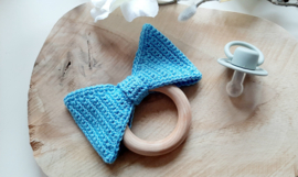 Bijtring strik Baby Blauw