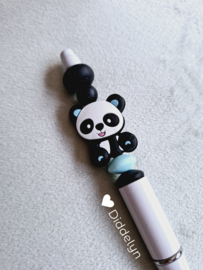 Pen wit - Panda met licht blauw