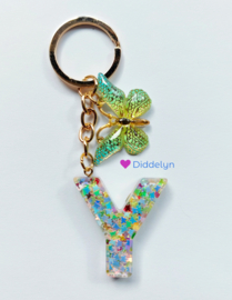 Letter Y -  Multicolor vlinders ♡ groene vlinder
