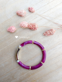 Tube armband ♡ Paars goud