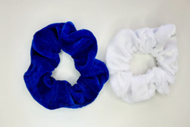 Set van 2 crunchies - wit & blauw