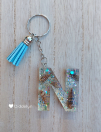 Letter N - Schelpen glitter