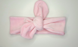 Knoop haarband groot - Pink velvet