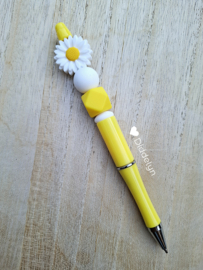 Pen geel - Daisy wit ♡ geel