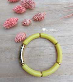Tube armband ♡ Geel goud