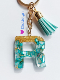 Letter R - Mint groen en goud ♡ mint
