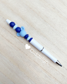 Pen wit - Mickey licht blauw